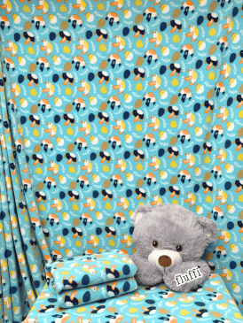 Polar Fleece Anti Pill Washable Soft Fabric- Chicks & Eggs SQ429 BLMLT