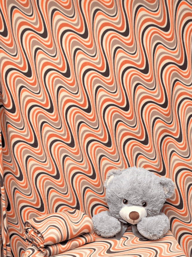 Polar Fleece Anti Pill Washable Soft Fabric- Chocolate Orange Swirl SQ654 STNMLT