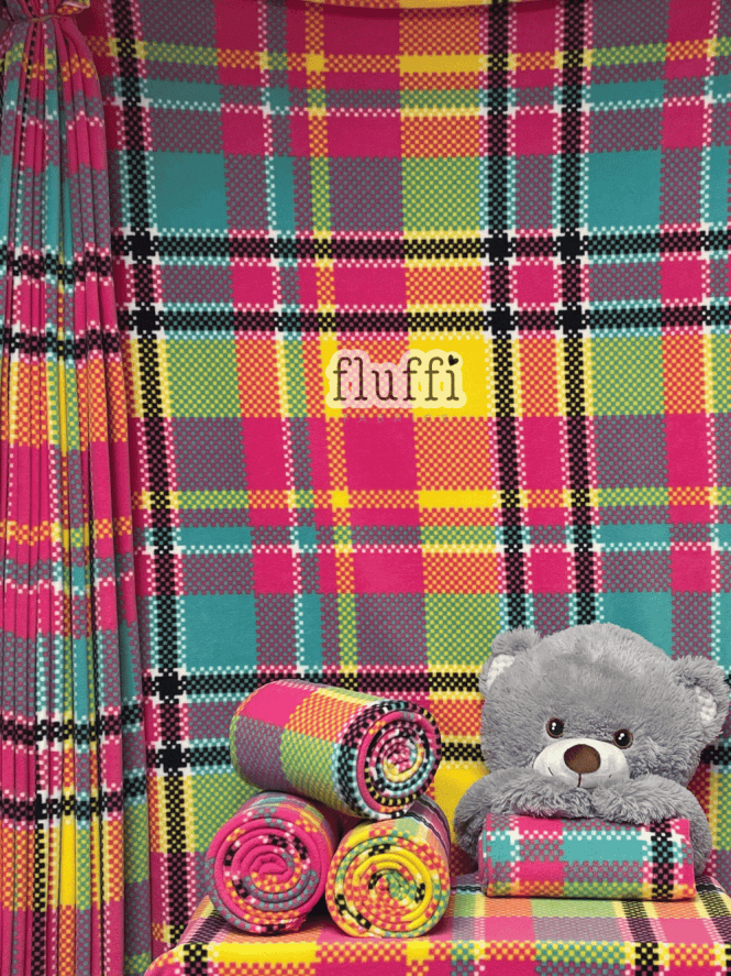 Polar Fleece Anti Pill Washable Soft Fabric- Chroma Tartan SQ960 MLT
