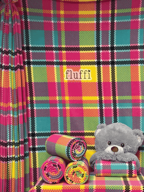 Polar Fleece Anti Pill Washable Soft Fabric- Chroma Tartan SQ960 MLT