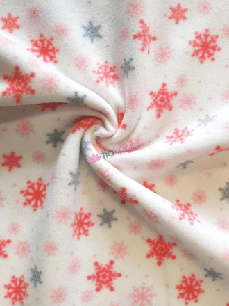 Polar Fleece Anti Pill Washable Soft Fabric- Dreamy Snowflakes SQ519 IVMLT