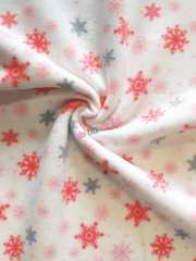 Polar Fleece Anti Pill Washable Soft Fabric- Dreamy Snowflakes SQ519 IVMLT