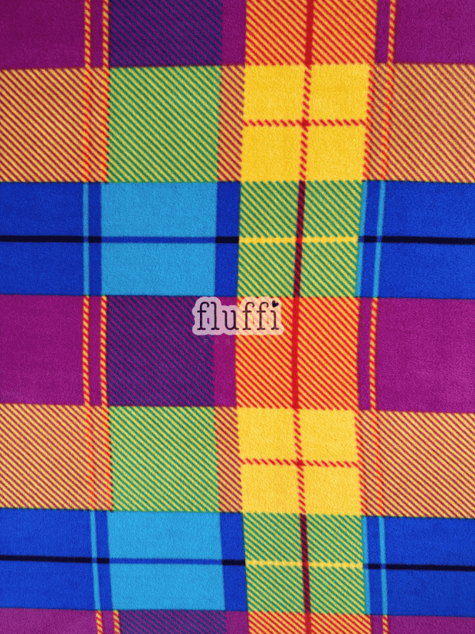Polar Fleece Anti Pill Washable Soft Fabric- Fiesta Tartan SQ893 MLT