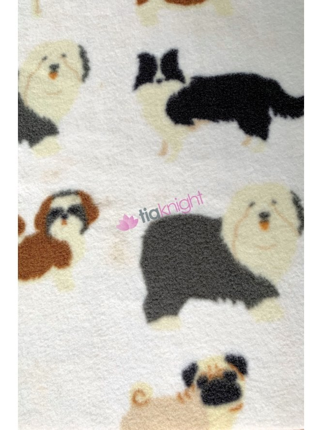 Polar Fleece Anti Pill Washable Soft Fabric- Floofies Ivory/Multi SQ798 IVMLT
