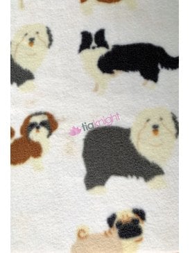 Polar Fleece Anti Pill Washable Soft Fabric- Floofies Ivory/Multi SQ798 IVMLT