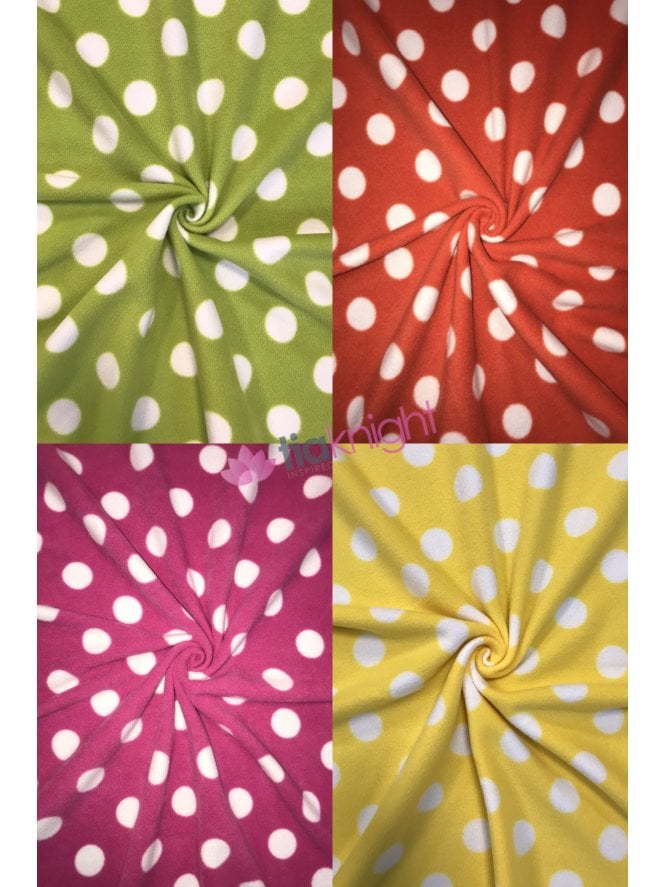 Polar Fleece Anti Pill Washable Soft Fabric- Giant Polka Dots SQ356