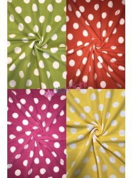 Polar Fleece Anti Pill Washable Soft Fabric- Giant Polka Dots SQ356