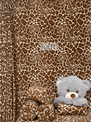 Polar Fleece Anti Pill Washable Soft Fabric- Giraffe Q1384 BRCRM