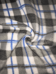 Polar Fleece Anti Pill Washable Soft Fabric- Grey/Blue Tartan SQ316 GRBL