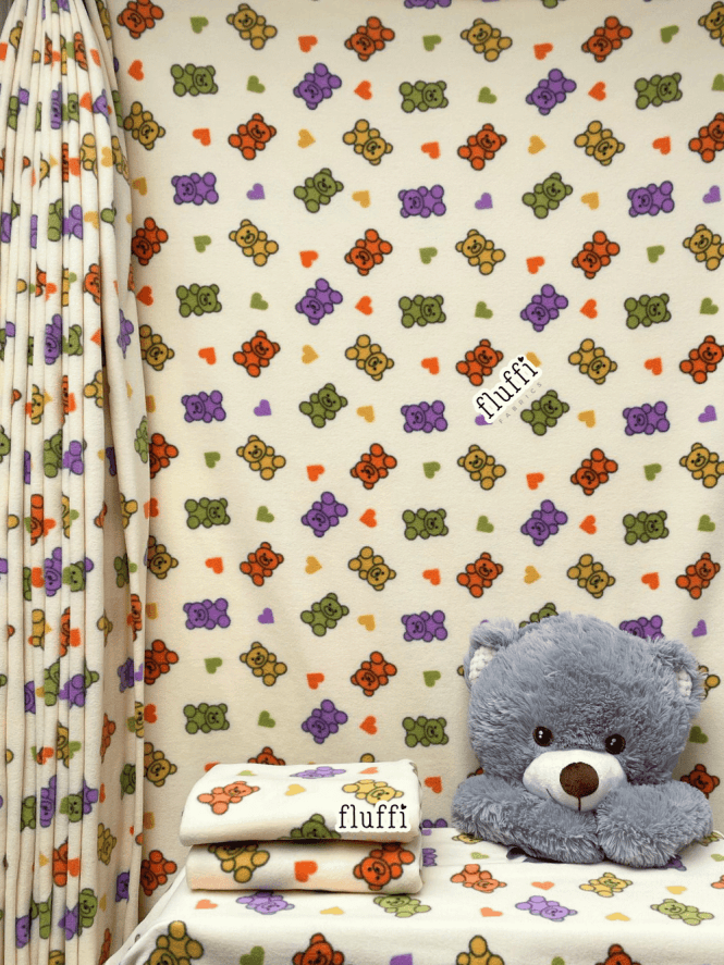 Polar Fleece Anti Pill Washable Soft Fabric- Gummy Bears SQ815 IVMLT