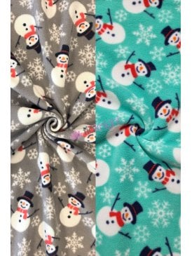 Polar Fleece Anti Pill Washable Soft Fabric- Happy Snowmen SQ522