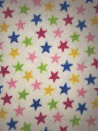 Polar Fleece Anti Pill Washable Soft Fabric- Ivory/Multi Mini Stars SQ397 IVMLT