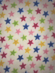 Polar Fleece Anti Pill Washable Soft Fabric- Ivory/Multi Mini Stars SQ397 IVMLT