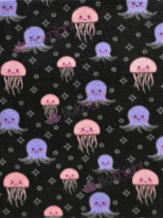 Polar Fleece Anti Pill Washable Soft Fabric- Jellyfish SQ710 PNLIL