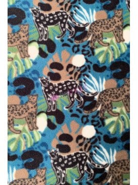 Polar Fleece Anti Pill Washable Soft Fabric- Jungle Leopard SQ807 BLMLT