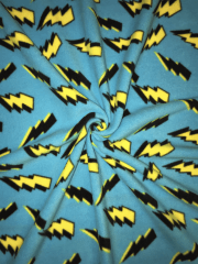 Polar Fleece Anti Pill Washable Soft Fabric- Lightning Bolts SQ410 TQS