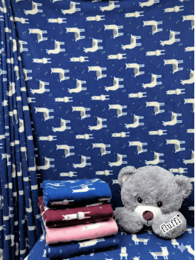 Polar Fleece Anti Pill Washable Soft Fabric- Llama Glama Royal Blue SQ352 RBL