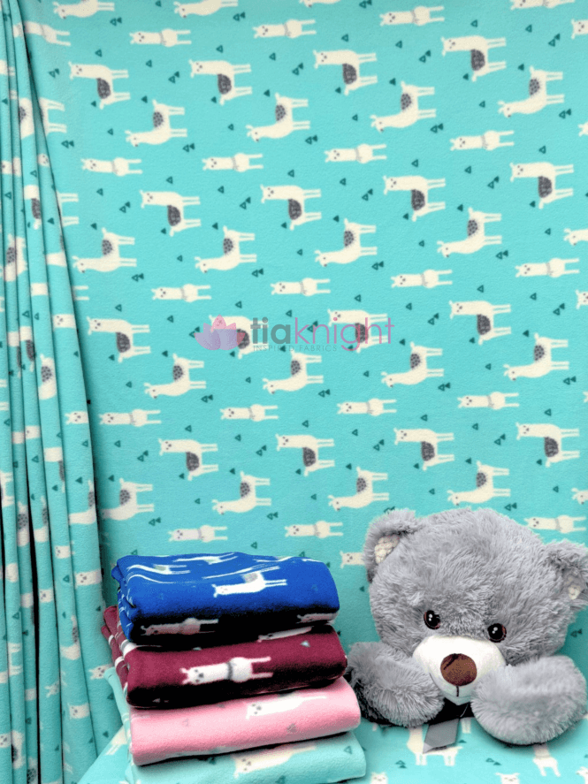 Polar Fleece Anti Pill Washable Soft Fabric- Llama Glama SQ352 MNT