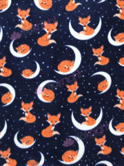 Polar Fleece Anti Pill Washable Soft Fabric- Midnight Foxes SQ709 NYOR