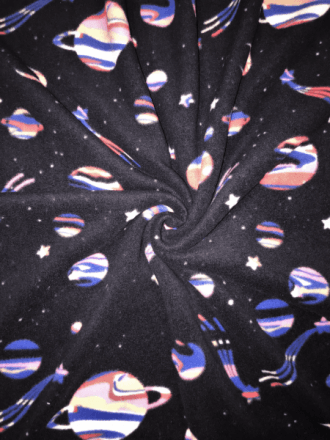 Polar Fleece Anti Pill Washable Soft Fabric- Milky Way SQ408 BKMLT