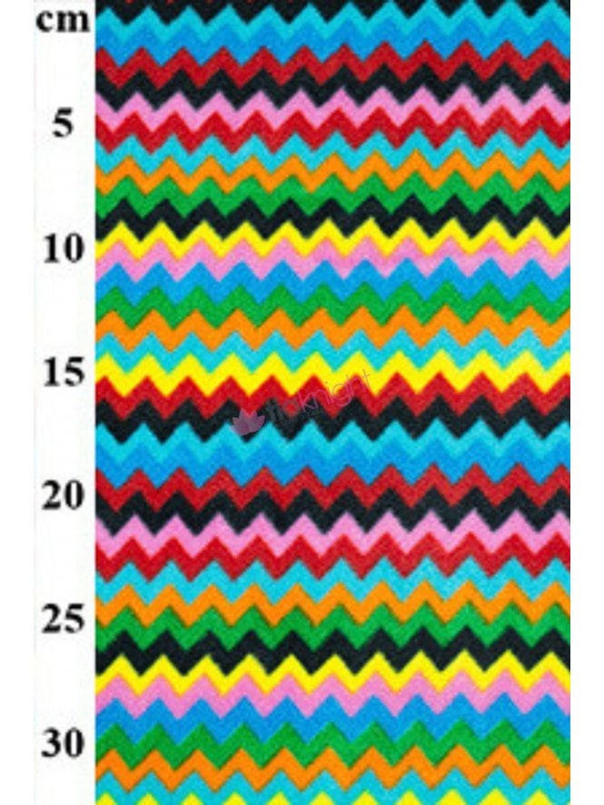 Polar Fleece Anti Pill Washable Soft Fabric- Multi Zig Zag 2 Q1299 MLT2