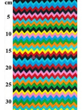 Polar Fleece Anti Pill Washable Soft Fabric- Multi Zig Zag 2 Q1299 MLT2