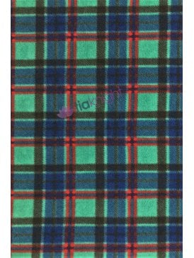 Polar Fleece Anti Pill Washable Soft Fabric- Navy/Green/Red Tartan SQ742 NYGRN