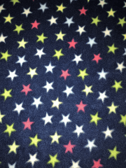 Polar Fleece Anti Pill Washable Soft Fabric- Navy/Multi Mini Stars SQ397 NYMLT