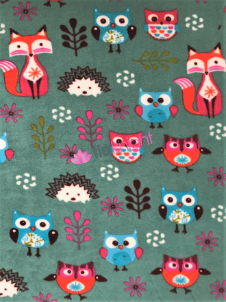 Polar Fleece Anti Pill Washable Soft Fabric- NEW Woodland Peppermint SQ680 PMNT