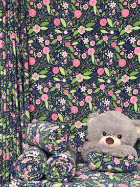 Polar Fleece Anti Pill Washable Soft Fabric- Night Garden SQ755 NYMLT