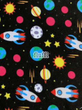 Polar Fleece Anti Pill Washable Soft Fabric- Outer Space SQ808 BKMLT