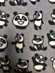Polar Fleece Anti Pill Washable Soft Fabric- Panda Bears Q1412 GRBK