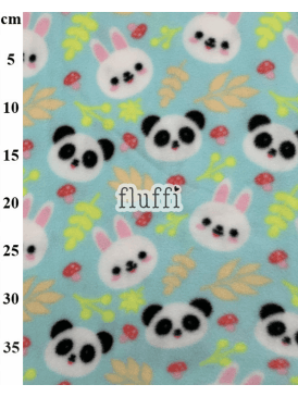 Polar Fleece Anti Pill Washable Soft Fabric- Pandas & Bunnies SQ810