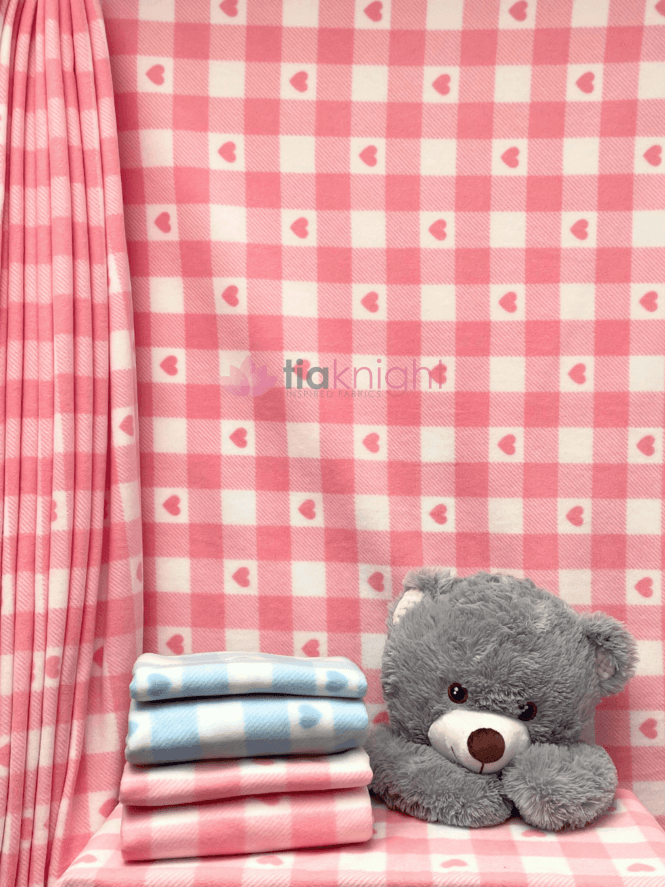 Polar Fleece Anti Pill Washable Soft Fabric- Patch Hearts SQ820