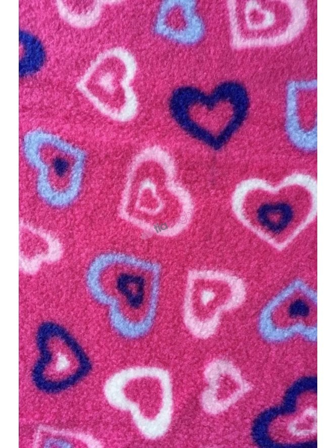 Polar Fleece Anti Pill Washable Soft Fabric- Pink Love Heart Fest Q1400 CRS