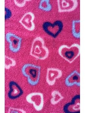 Polar Fleece Anti Pill Washable Soft Fabric- Pink Love Heart Fest Q1400 CRS