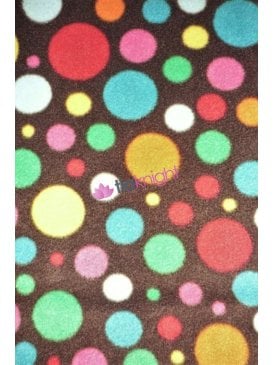 Polar Fleece Anti Pill Washable Soft Fabric- Pudsey Spots Brown Q1285 BRNMLT