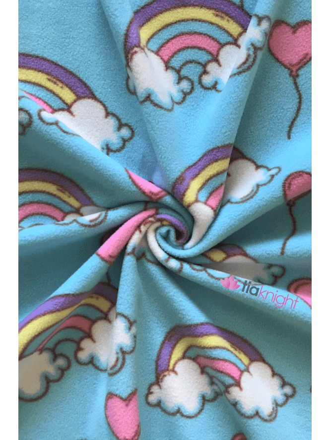 Polar Fleece Anti Pill Washable Soft Fabric- Rainbow Love SQ424 BLMLT
