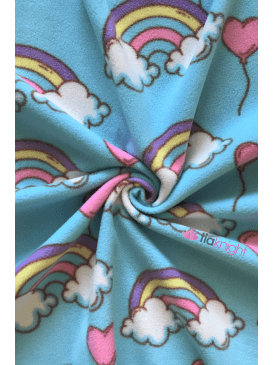 Polar Fleece Anti Pill Washable Soft Fabric- Rainbow Love SQ424 BLMLT
