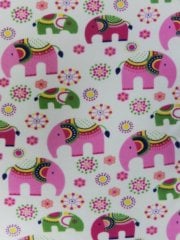 Polar Fleece Anti Pill Washable Soft Fabric- Raja Elephant PF228 PN