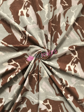 Polar Fleece Anti Pill Washable Soft Fabric- Sand Camo SQ681 SND
