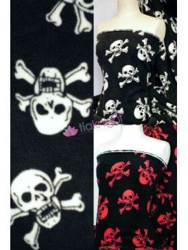 Polar Fleece Anti Pill Washable Soft Fabric- Skulls Q1082