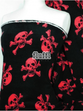 Polar Fleece Anti Pill Washable Soft Fabric- Skulls Q1082
