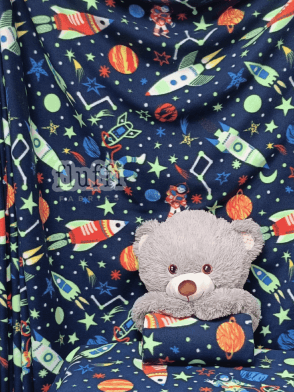 Polar Fleece Anti Pill Washable Soft Fabric- Space Astronauts SQ806 NYMLT