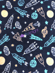 Polar Fleece Anti Pill Washable Soft Fabric- Space Rockets SQ743 NY
