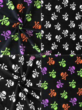 Polar Fleece Anti Pill Washable Soft Fabric- Spooky Skulls SQ497