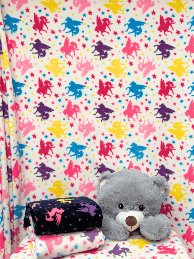 Polar Fleece Anti Pill Washable Soft Fabric- Stardust Unicorns SQ896