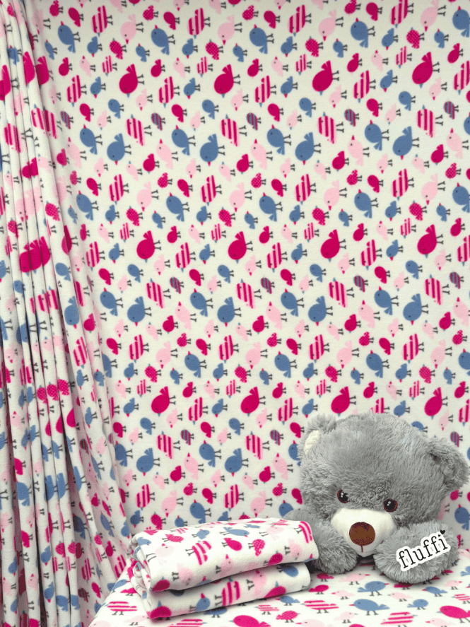 Polar Fleece Anti Pill Washable Soft Fabric- Tweetie Birds PF229 PNBL