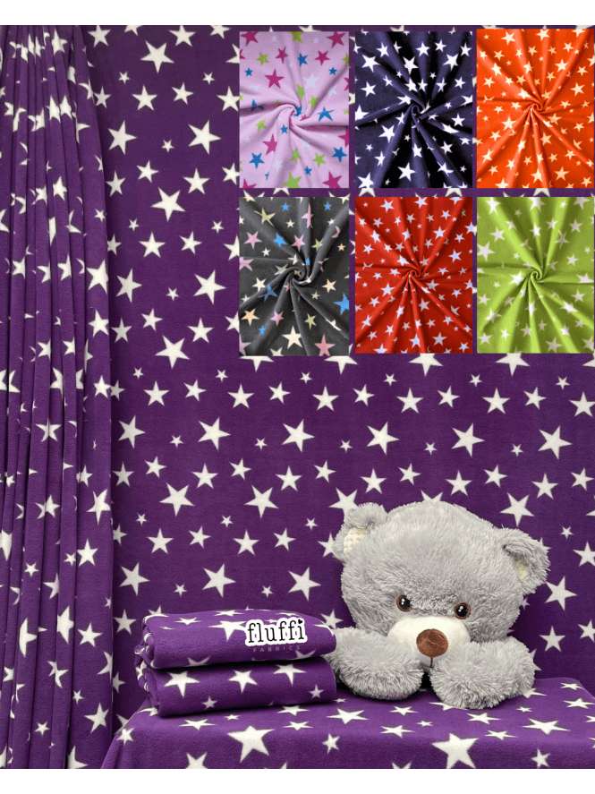Polar Fleece Anti Pill Washable Soft Fabric- Twinkle Stars Print- SQ351
