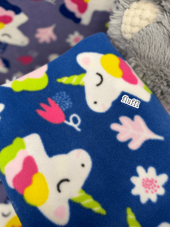 Polar Fleece Anti Pill Washable Soft Fabric- Unicorn Fantasy Royal Blue SQ445 BLMLT-Broken Metres